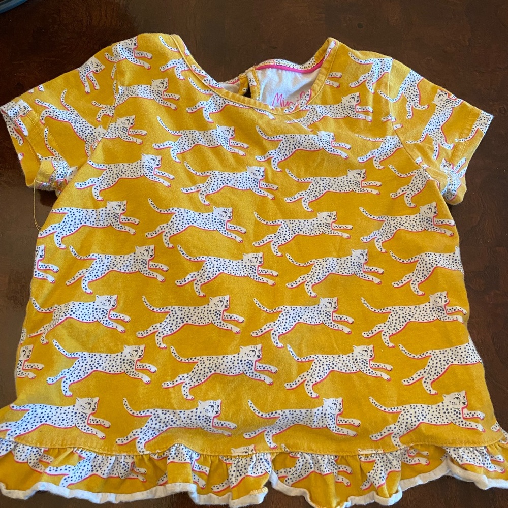 MINI BODEN. Girls Sz 4-5 Toddler Cheetah shirt.